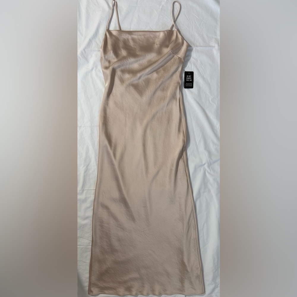 NWT XS Champagne Slip Dress Express adjustable shoulder straps - Picture 3 of 8